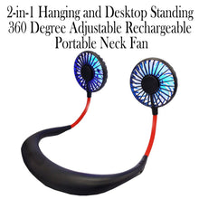 Load image into Gallery viewer, 2-in-1 Hanging and Desktop Standing 360 Degree Adjustable Rechargeable Portable Neck Fan_12