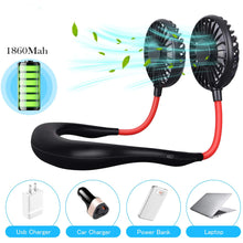 Load image into Gallery viewer, 2-in-1 Hanging and Desktop Standing 360 Degree Adjustable Rechargeable Portable Neck Fan_5