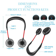 Load image into Gallery viewer, 2-in-1 Hanging and Desktop Standing 360 Degree Adjustable Rechargeable Portable Neck Fan_6