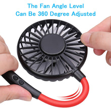 Load image into Gallery viewer, 2-in-1 Hanging and Desktop Standing 360 Degree Adjustable Rechargeable Portable Neck Fan_7