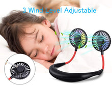 Load image into Gallery viewer, 2-in-1 Hanging and Desktop Standing 360 Degree Adjustable Rechargeable Portable Neck Fan_9