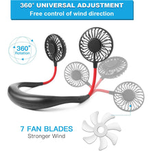Load image into Gallery viewer, 2-in-1 Hanging and Desktop Standing 360 Degree Adjustable Rechargeable Portable Neck Fan_10