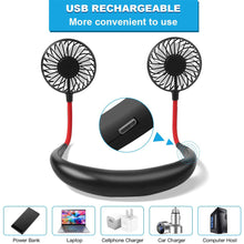 Load image into Gallery viewer, 2-in-1 Hanging and Desktop Standing 360 Degree Adjustable Rechargeable Portable Neck Fan_11