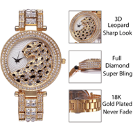 Load image into Gallery viewer, Crystal Diamond Leopard Women's Watch