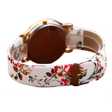 Load image into Gallery viewer, Luxury Flower Patterns Leather Band Analog Quartz Watch