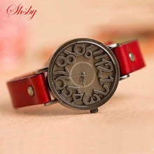 Load image into Gallery viewer, shsby New vintage Digital hollow Genuine Cow Leather strap watch