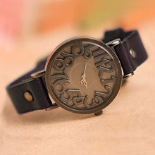 Load image into Gallery viewer, shsby New vintage Digital hollow Genuine Cow Leather strap watch