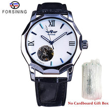 Load image into Gallery viewer, Winner Blue Ocean Geometry Design Transparent Skeleton Dial Mens Watch