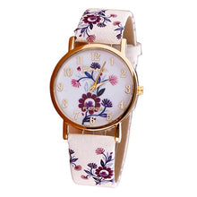 Load image into Gallery viewer, Luxury Flower Patterns Leather Band Analog Quartz Watch