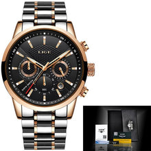 Load image into Gallery viewer, LIGE Stainless Steel Men's Watch