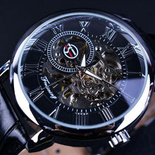 Load image into Gallery viewer, [Men] Forsining 3d Logo Design Hollow Engraving Black Gold Men Watch
