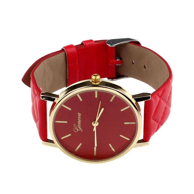 New women Checkers Faux lady dress watch
