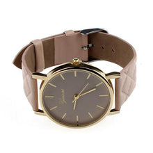 Load image into Gallery viewer, New women Checkers Faux lady dress watch
