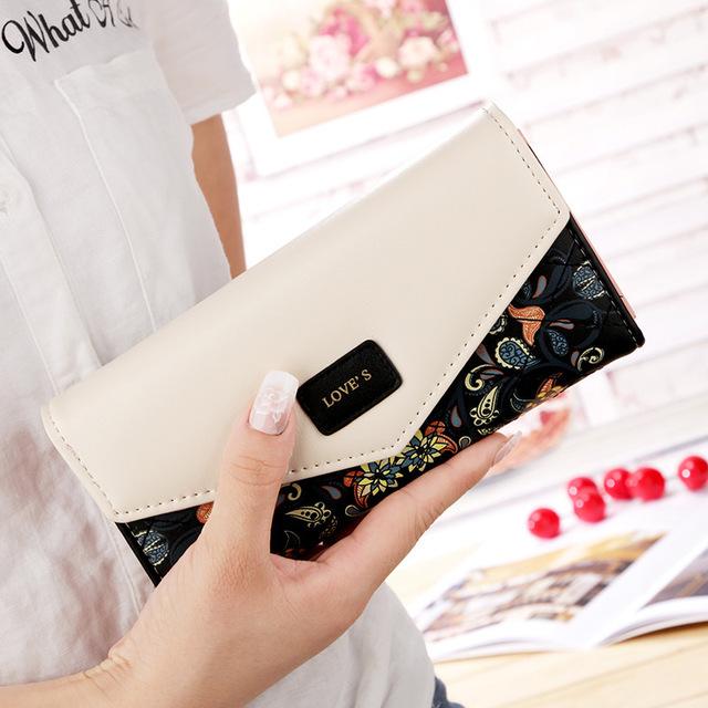 [Women] Love's 3 Fold Flowers Printed Wallet