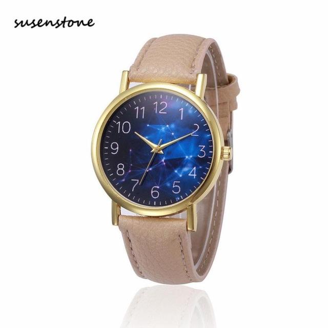 Susenstone Small Fresh Soft Women Watch Fashion Casual Women Leather Band