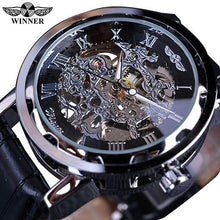 Load image into Gallery viewer, [Men] Winner Black Gold Clock Relogios Skeleton Watch
