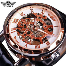 Load image into Gallery viewer, [Men] Winner Black Gold Clock Relogios Skeleton Watch
