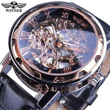 Load image into Gallery viewer, [Men] Winner Black Gold Clock Relogios Skeleton Watch

