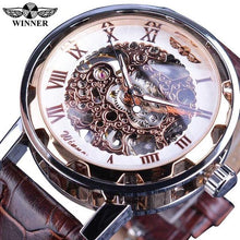 Load image into Gallery viewer, [Men] Winner Black Gold Clock Relogios Skeleton Watch
