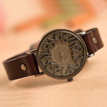 Load image into Gallery viewer, shsby New vintage Digital hollow Genuine Cow Leather strap watch
