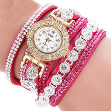 Load image into Gallery viewer, Quartz Women PU Leather  Rhinestone Watch Bracelet Watch
