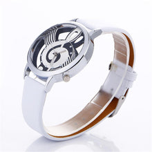 Load image into Gallery viewer, stylish Musical Note Painting Leather Bracelet Lady Womans Wrist Watch
