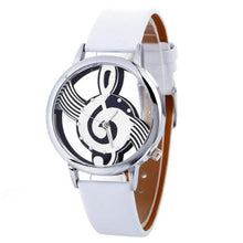 Load image into Gallery viewer, stylish Musical Note Painting Leather Bracelet Lady Womans Wrist Watch
